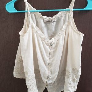 Tan Tank with a Delicate Pattern